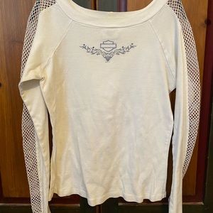 Women’s Harley Davison Top L Mesh Long Sleeves